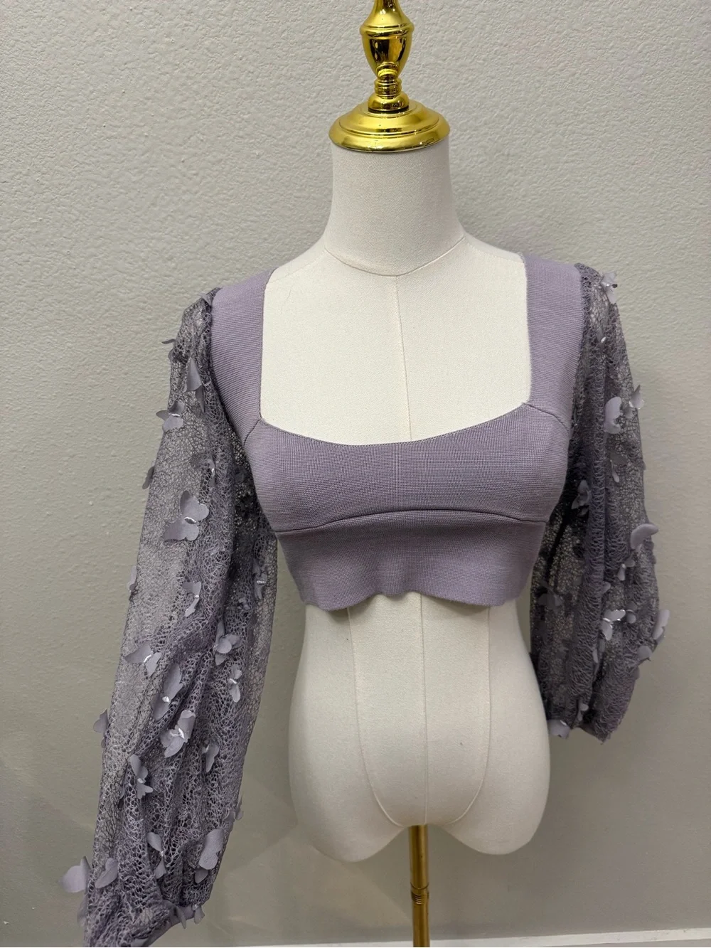 Free People Intimately Flutter By Crop Top Butterfly Detail